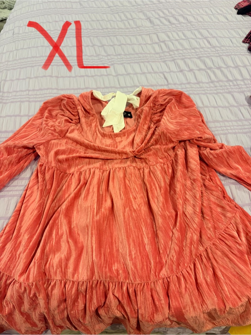 Coral Gathered Waist Babydoll Top